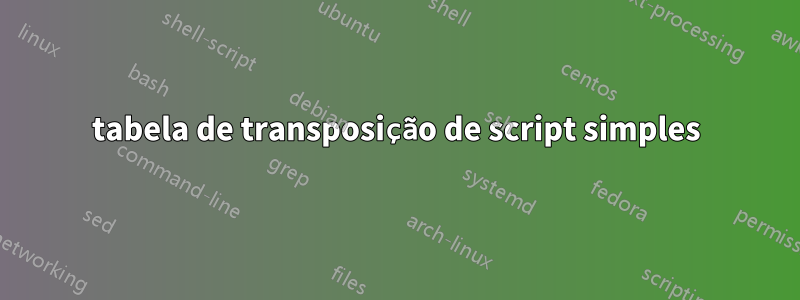 tabela de transposição de script simples