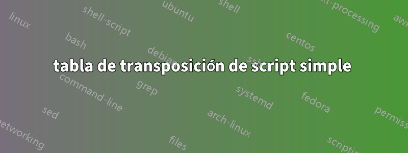 tabla de transposición de script simple