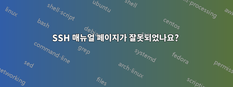 SSH 매뉴얼 페이지가 잘못되었나요?