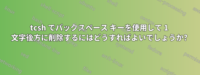 tcsh でバックスペース キーを使用して 1 文字後方に削除するにはどうすればよいでしょうか?