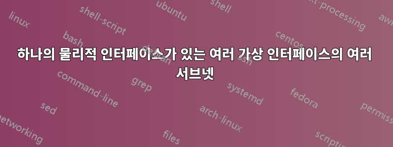 하나의 물리적 인터페이스가 있는 여러 가상 인터페이스의 여러 서브넷