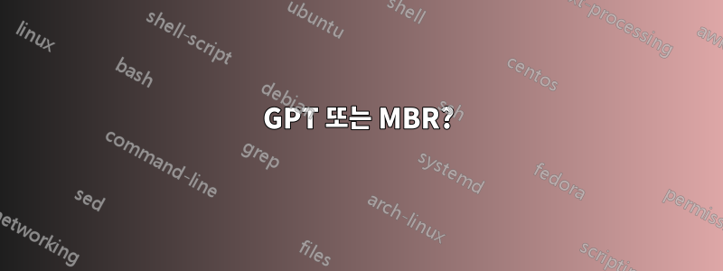 GPT 또는 MBR?