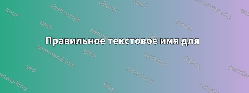 Правильное текстовое имя для 