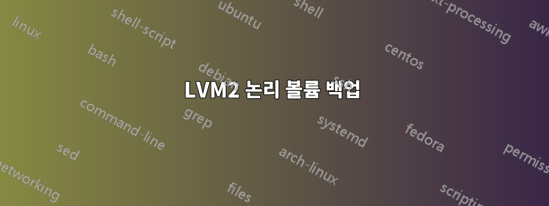 LVM2 논리 볼륨 백업