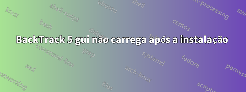 BackTrack 5 gui não carrega após a instalação