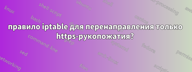 правило iptable для перенаправления только https-рукопожатия?