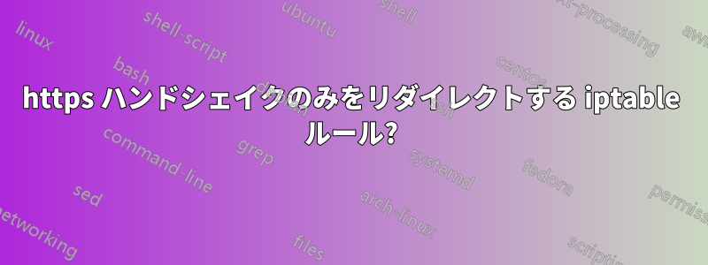 https ハンドシェイクのみをリダイレクトする iptable ルール?