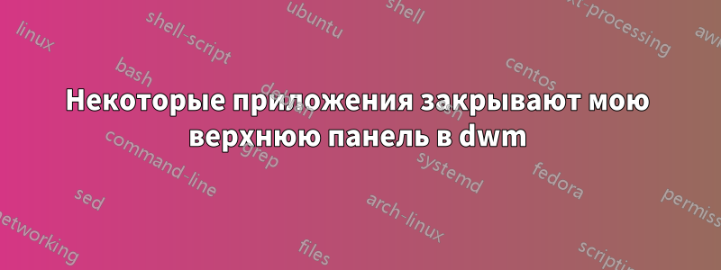 Некоторые приложения закрывают мою верхнюю панель в dwm