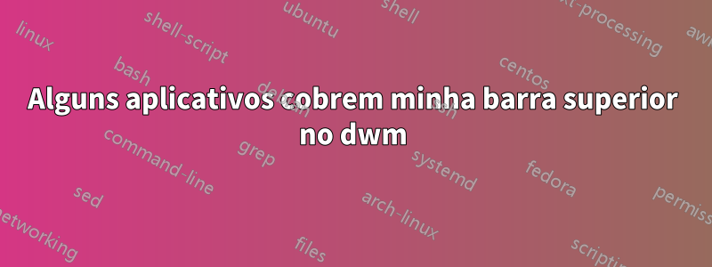 Alguns aplicativos cobrem minha barra superior no dwm