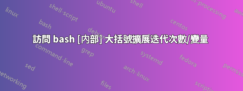 訪問 bash [內部] 大括號擴展迭代次數/變量