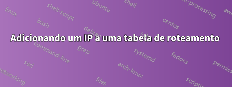 Adicionando um IP a uma tabela de roteamento