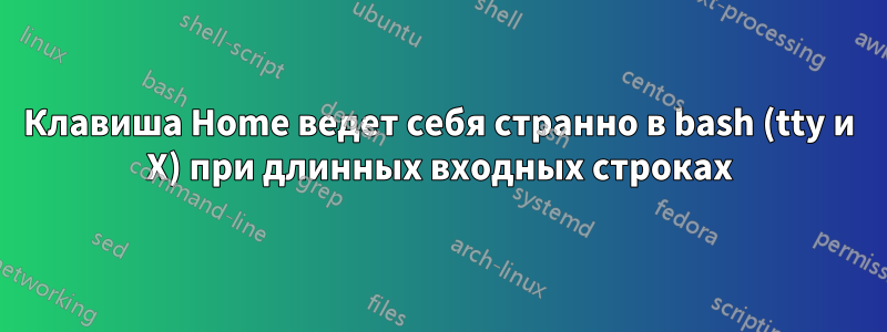 Клавиша Home ведет себя странно в bash (tty и X) при длинных входных строках