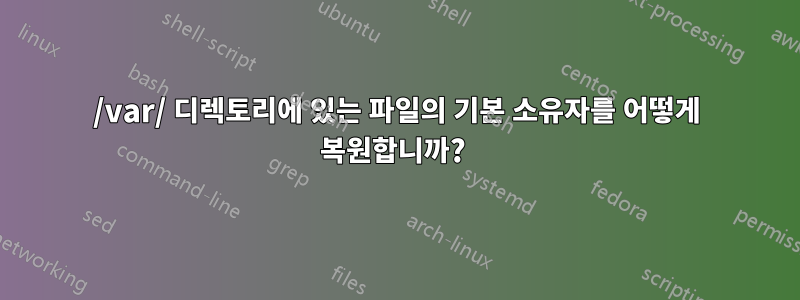 /var/ 디렉토리에 있는 파일의 기본 소유자를 어떻게 복원합니까? 