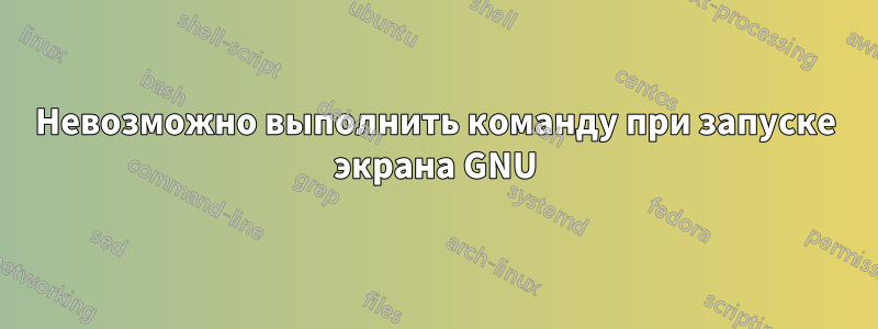 Невозможно выполнить команду при запуске экрана GNU