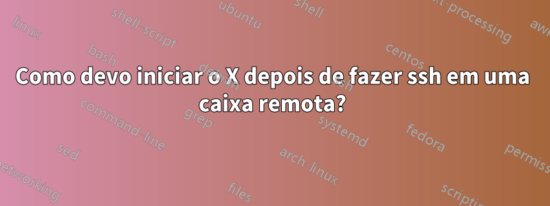 Como devo iniciar o X depois de fazer ssh em uma caixa remota?