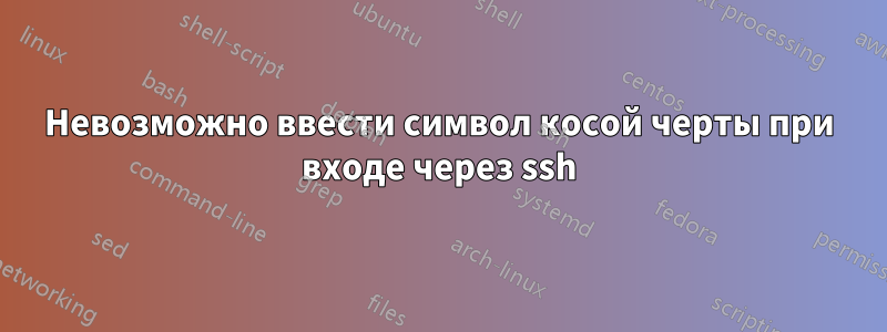 Невозможно ввести символ косой черты при входе через ssh