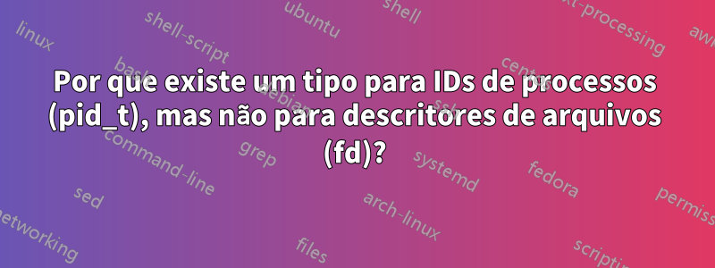 Por que existe um tipo para IDs de processos (pid_t), mas não para descritores de arquivos (fd)?