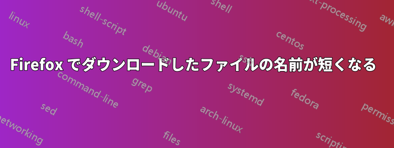 Firefox でダウンロードしたファイルの名前が短くなる 