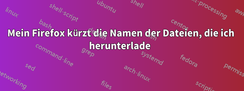 Mein Firefox kürzt die Namen der Dateien, die ich herunterlade 