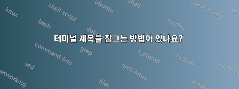 터미널 제목을 잠그는 방법이 있나요?