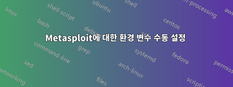 Metasploit에 대한 환경 변수 수동 설정