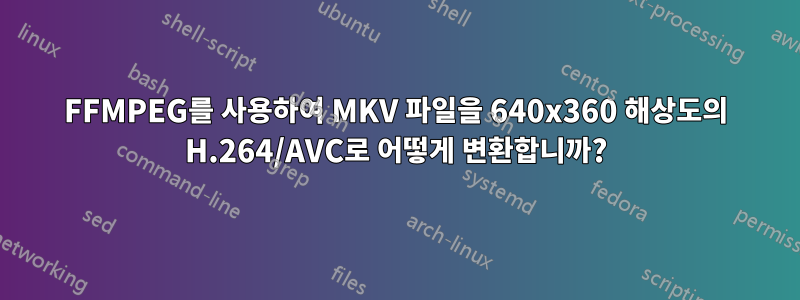 FFMPEG를 사용하여 MKV 파일을 640x360 해상도의 H.264/AVC로 어떻게 변환합니까?