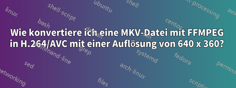 Wie konvertiere ich eine MKV-Datei mit FFMPEG in H.264/AVC mit einer Auflösung von 640 x 360?