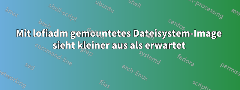 Mit lofiadm gemountetes Dateisystem-Image sieht kleiner aus als erwartet