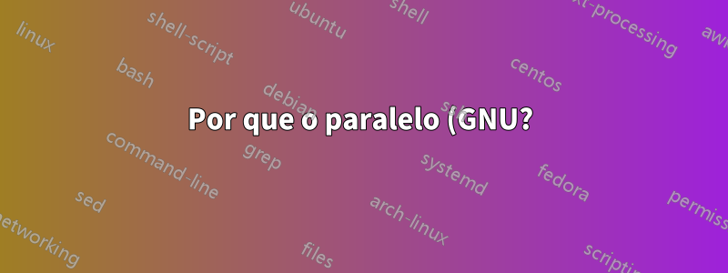 Por que o paralelo (GNU?) falha silenciosamente e como faço para corrigir isso?