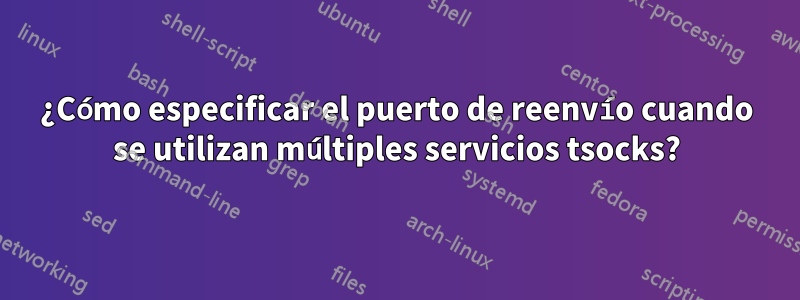 ¿Cómo especificar el puerto de reenvío cuando se utilizan múltiples servicios tsocks?