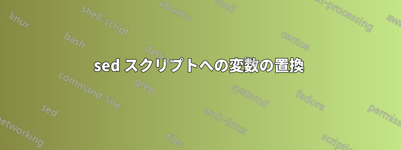 sed スクリプトへの変数の置換