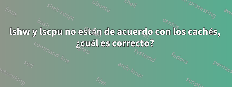 lshw y lscpu no están de acuerdo con los cachés, ¿cuál es correcto?