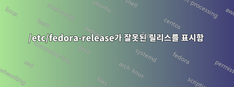 /etc/fedora-release가 잘못된 릴리스를 표시함