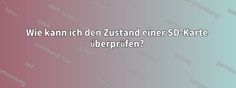 Wie kann ich den Zustand einer SD-Karte überprüfen?