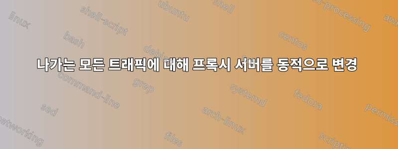 나가는 모든 트래픽에 대해 프록시 서버를 동적으로 변경