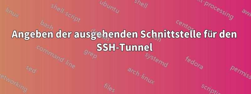 Angeben der ausgehenden Schnittstelle für den SSH-Tunnel