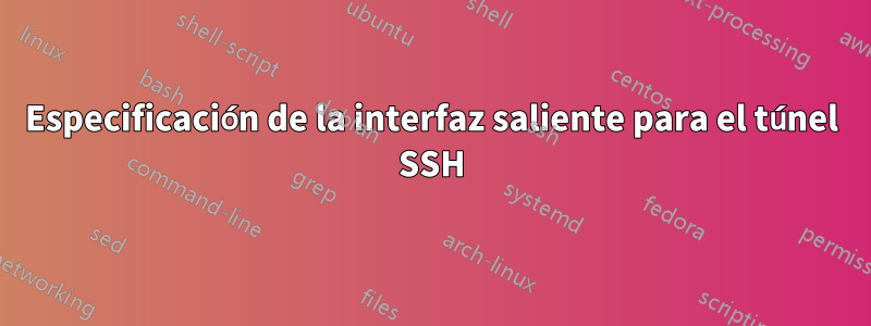 Especificación de la interfaz saliente para el túnel SSH