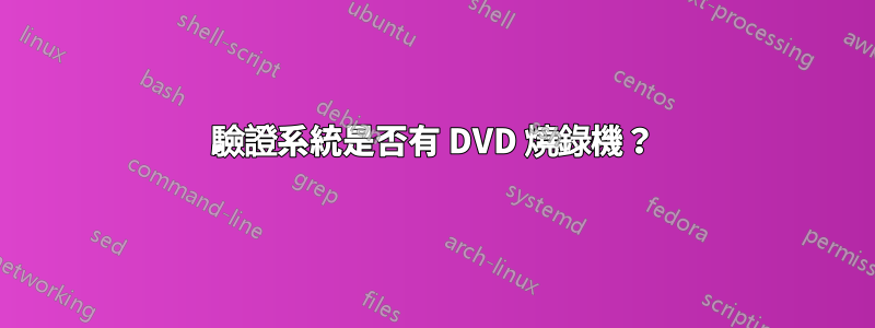 驗證系統是否有 DVD 燒錄機？