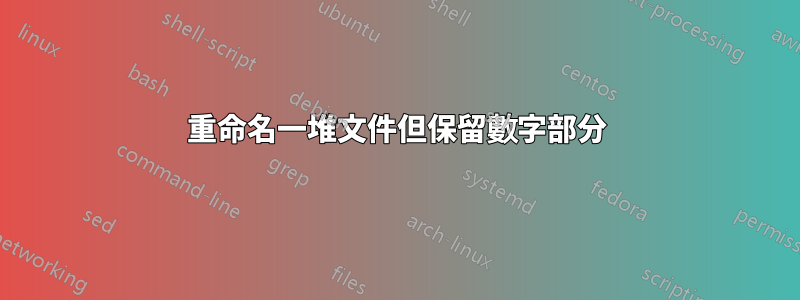 重命名一堆文件但保留數字部分