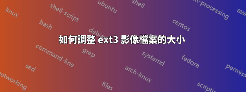 如何調整 ext3 影像檔案的大小