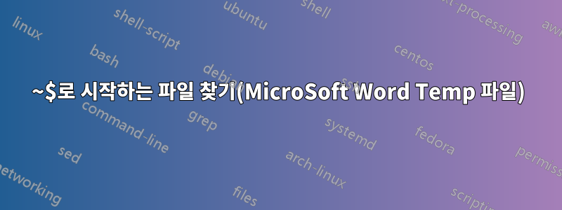 ~$로 시작하는 파일 찾기(MicroSoft Word Temp 파일)