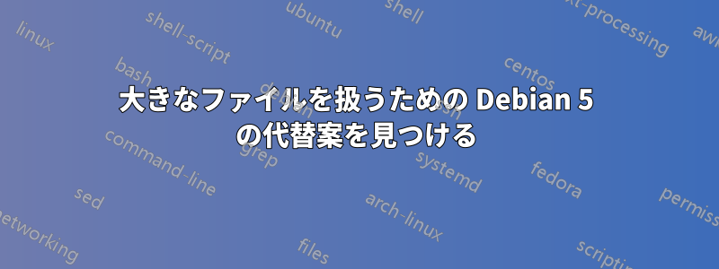 大きなファイルを扱うための Debian 5 の代替案を見つける