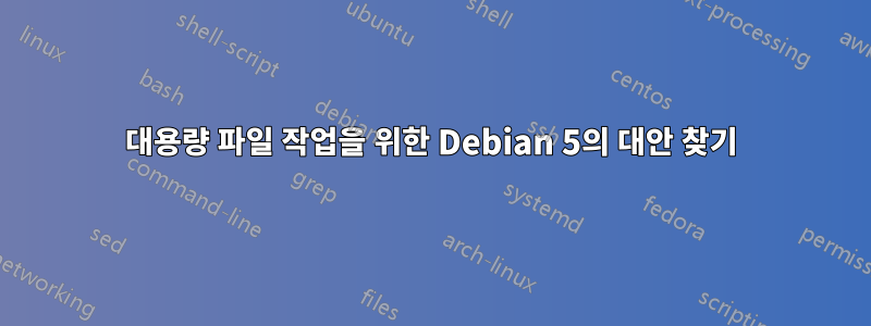 대용량 파일 작업을 위한 Debian 5의 대안 찾기