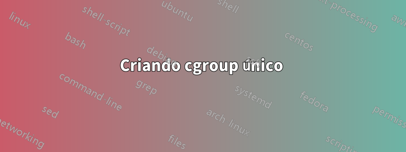 Criando cgroup único