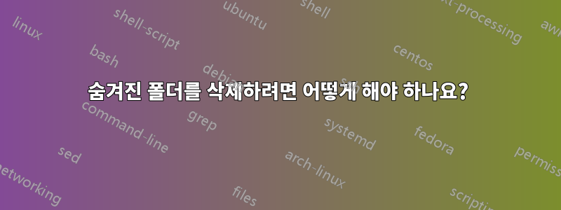 숨겨진 폴더를 삭제하려면 어떻게 해야 하나요?