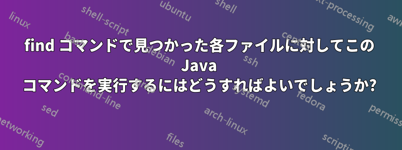 find コマンドで見つかった各ファイルに対してこの Java コマンドを実行するにはどうすればよいでしょうか?