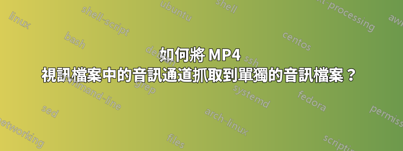 如何將 MP4 視訊檔案中的音訊通道抓取到單獨的音訊檔案？