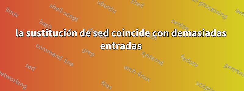 la sustitución de sed coincide con demasiadas entradas