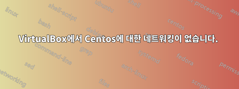 VirtualBox에서 Centos에 대한 네트워킹이 없습니다.