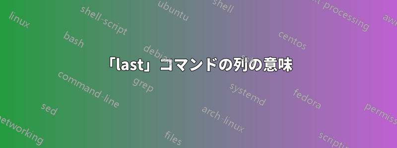 「last」コマンドの列の意味